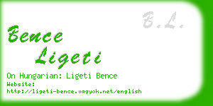 bence ligeti business card